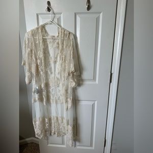 Off White Lace Kimono